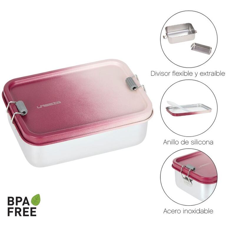 Caja almuerzo acero inox Rose