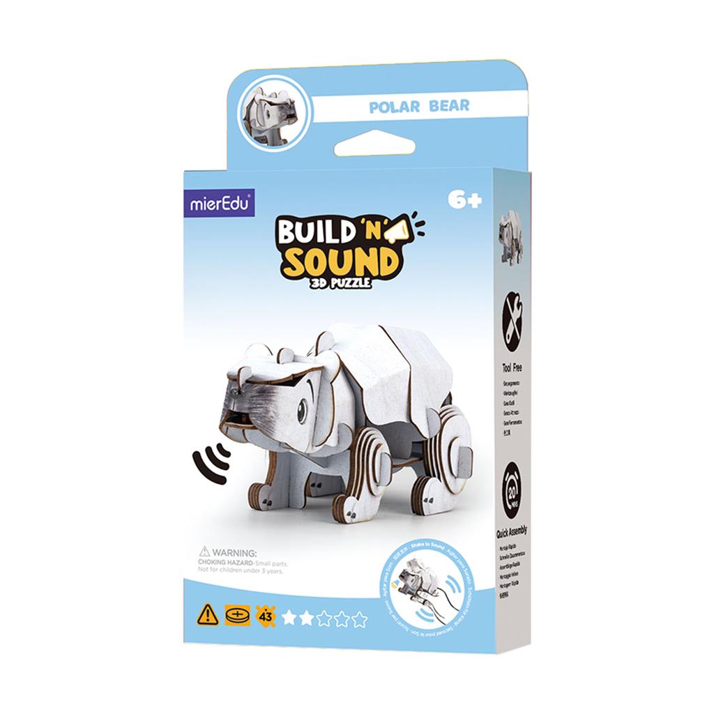 Mini Puzzle 3D con sonido Oso Polar - mierEdu