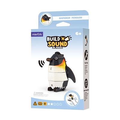 Mini Puzzle 3D con sonido Pingüino - mierEdu