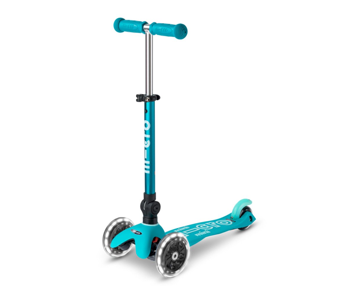 Patinete Mini Micro Deluxe Plegable Aqua Luces LED