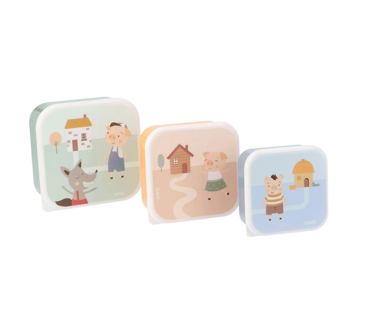 3 Cajas Almuerzo 3 cerditos