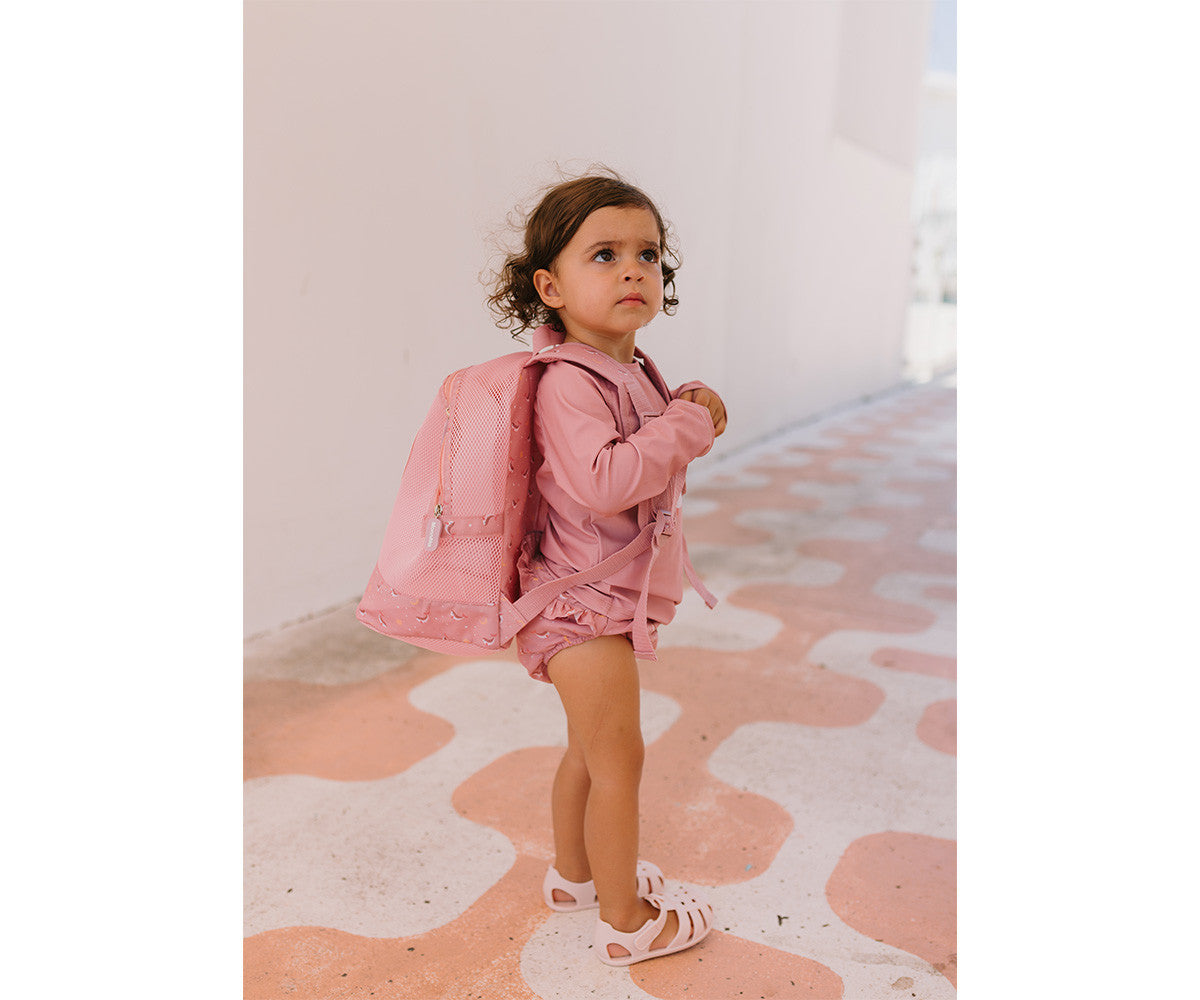Mochila infantil antiarena Whale Pink