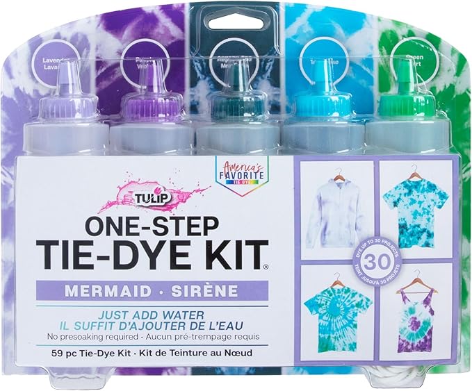 Kit de teñido anudado de 5 colores "Sirena"