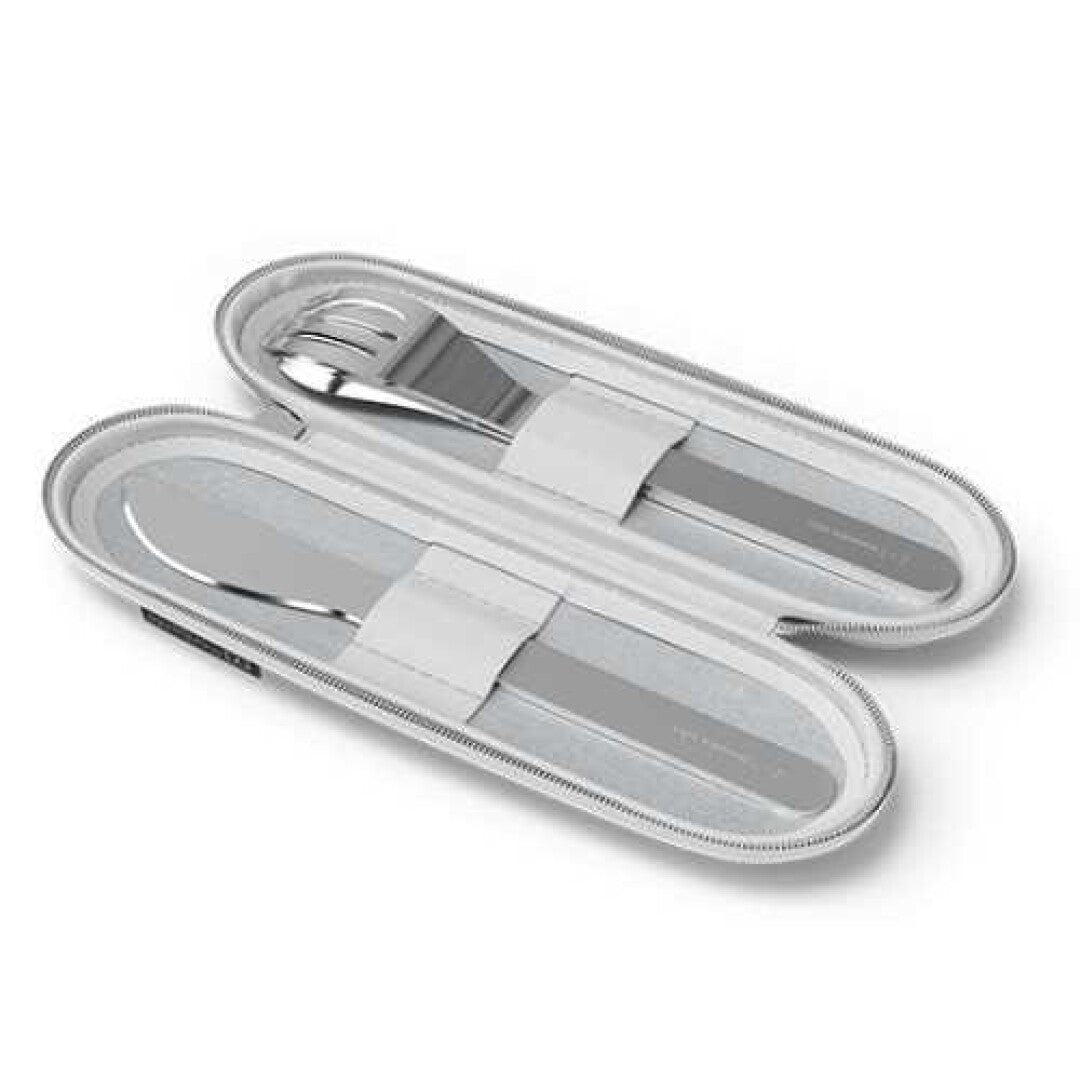 Cubiertos Acero Inox y Funda gris