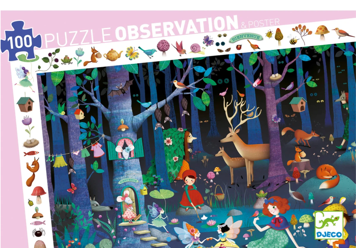 Puzzle Observación Bosque encantado 100 pzas - Djeco