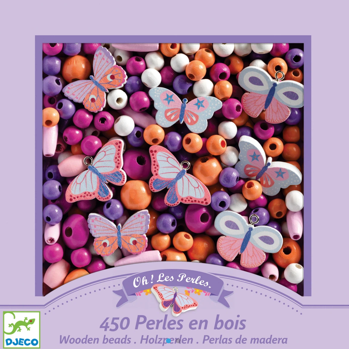 450 perlas de madera mariposas - Djeco
