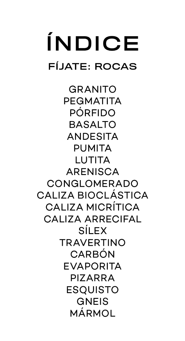 Fíjate Rocas: Guía para observar rocas