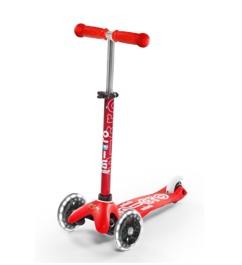 Patinete Mini Micro Deluxe Rojo Luces LED