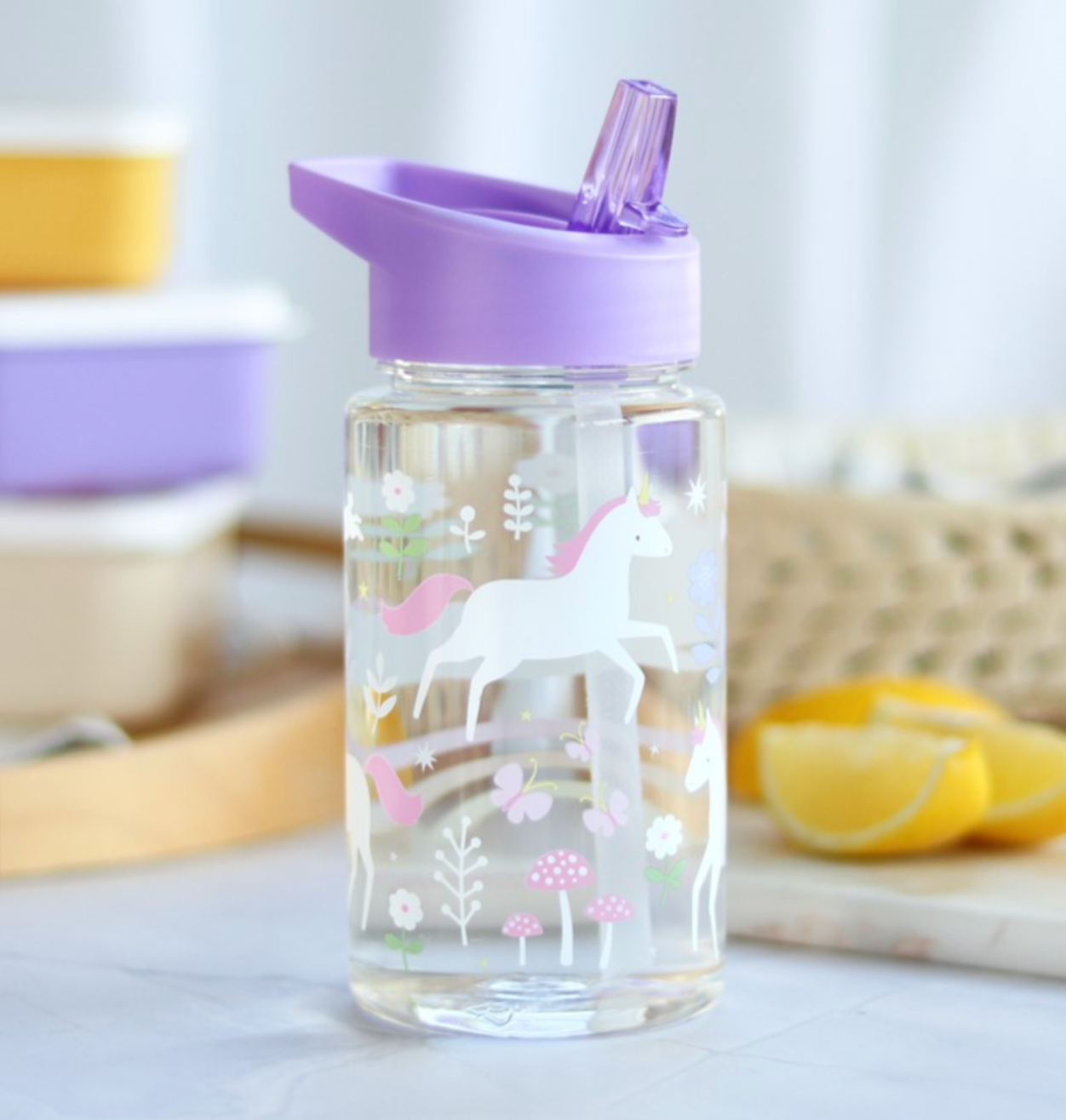 Botella tritán unicornio