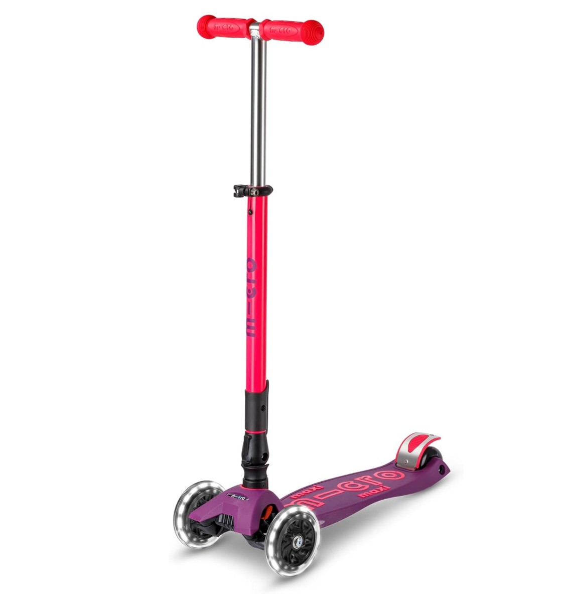 Patinete Plegable Maxi Deluxe LED Ultra Rosa