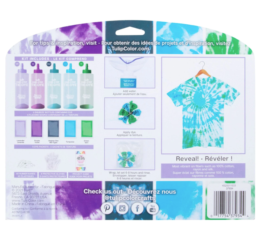 Kit de teñido anudado de 5 colores "Sirena"