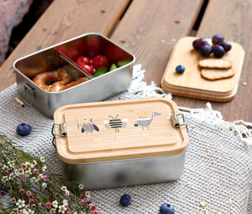 Caja almuerzo acero inox Bambú