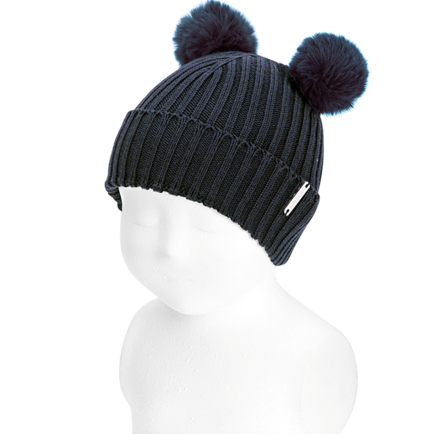 Gorro canalé Marino con dos borlas - Cóndor