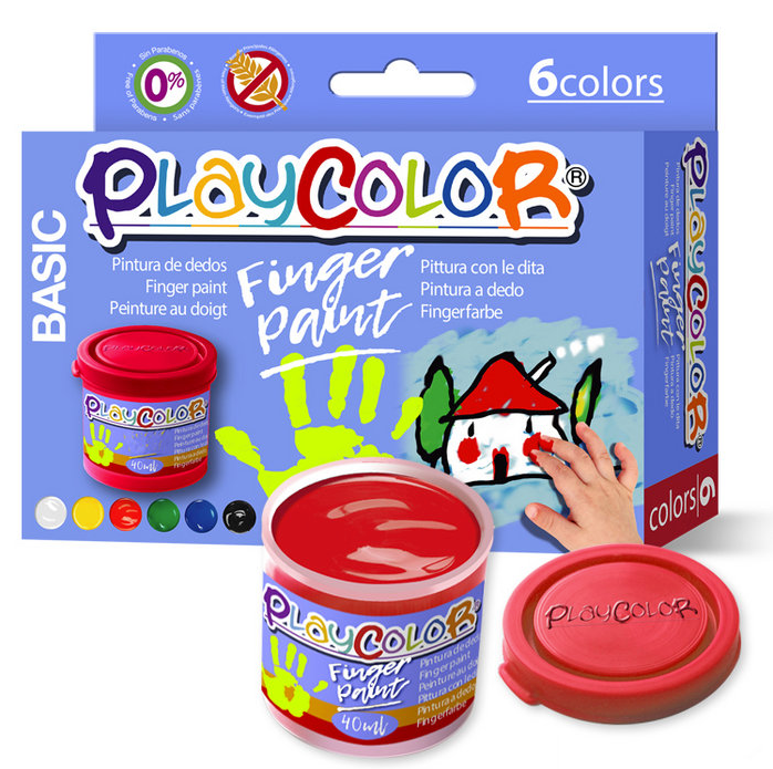 Témpera de dedos 6 colores