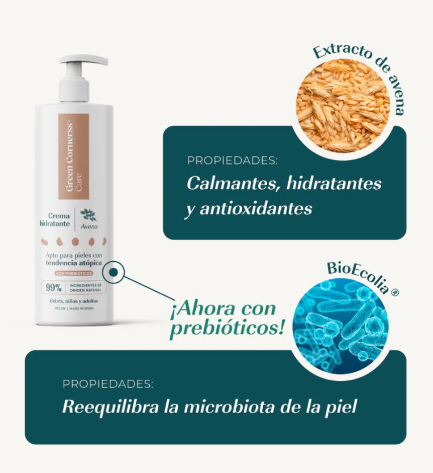 Crema hidratante de avena apta para piel atópica - Green Cornerss