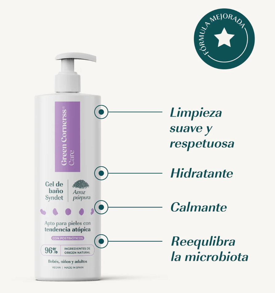 Gel de baño de arroz púrpura apto para piel atópica - Green Cornerss