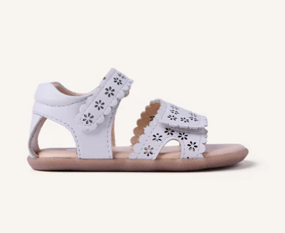 Sandalia piel calada kabati blanco