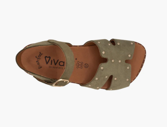 Sandalia barefoot Vivant Marea Serraje Kaki
