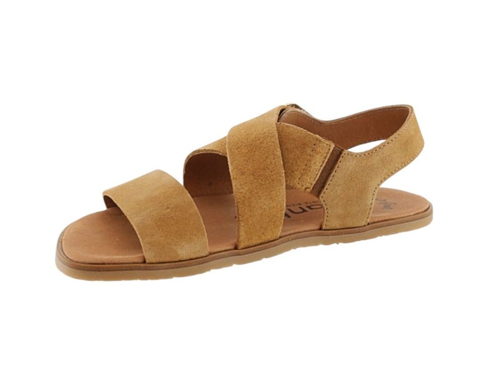 Sandalia barefoot Vivant lino serraje Whisky
