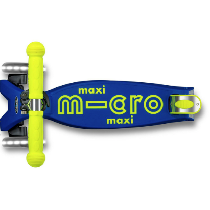Patinete Plegable Maxi Deluxe NEON LED Azul Amarillo