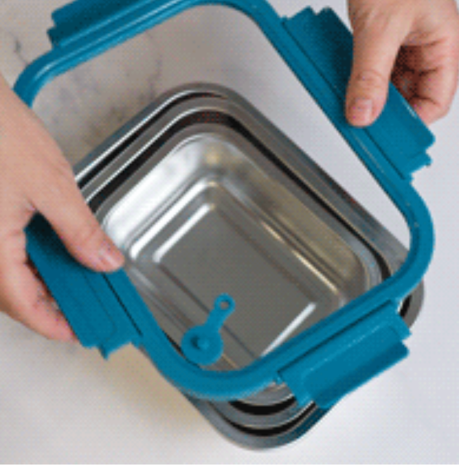 Caja almuerzo acero inox tapa cristal