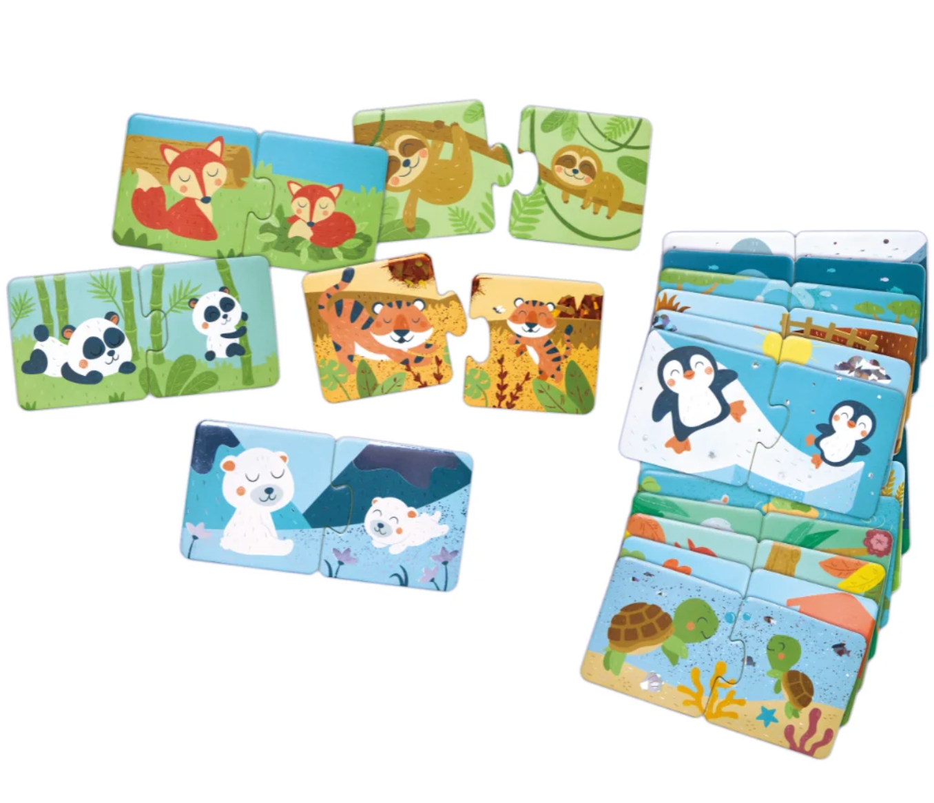 Puzzle Emparejar Familias de Animales - Hape