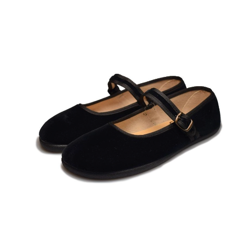 Batilas Merceditas negro hebilla terciopelo
