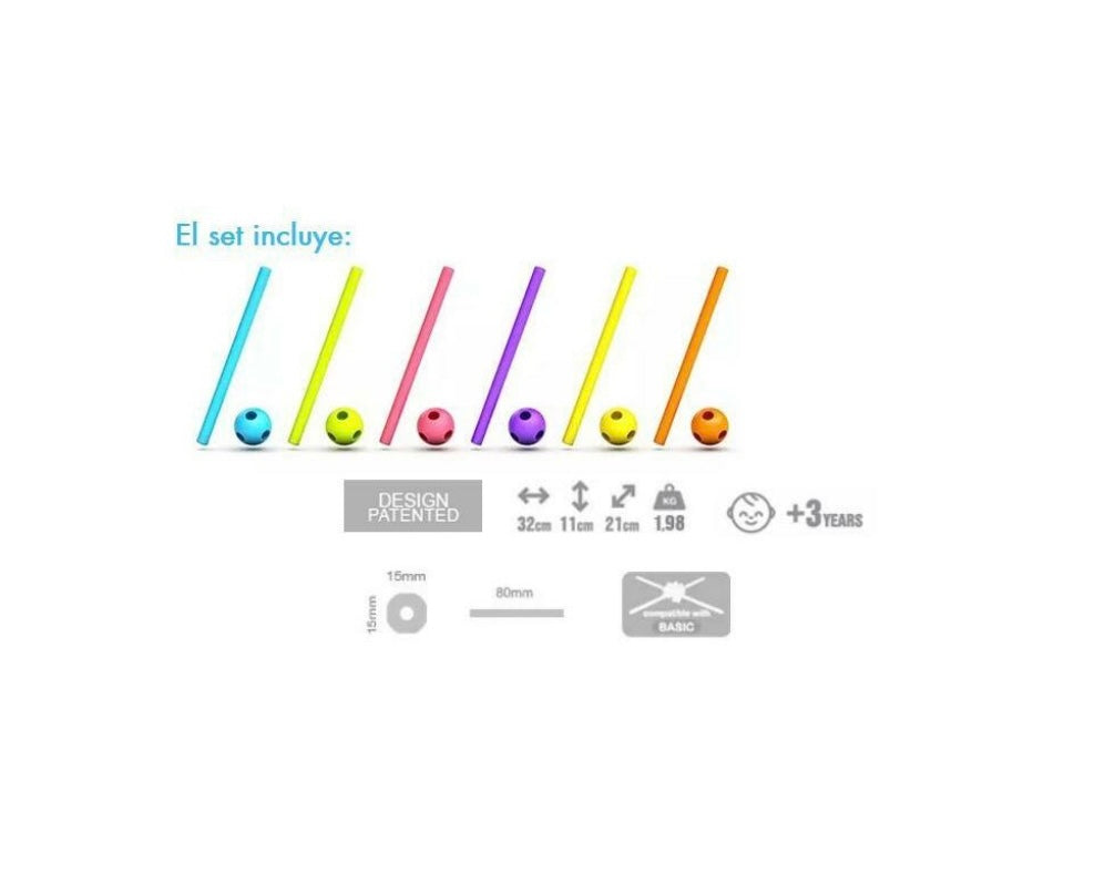 Bloques stick MELI NEON – Basic Box 1200 pcs
