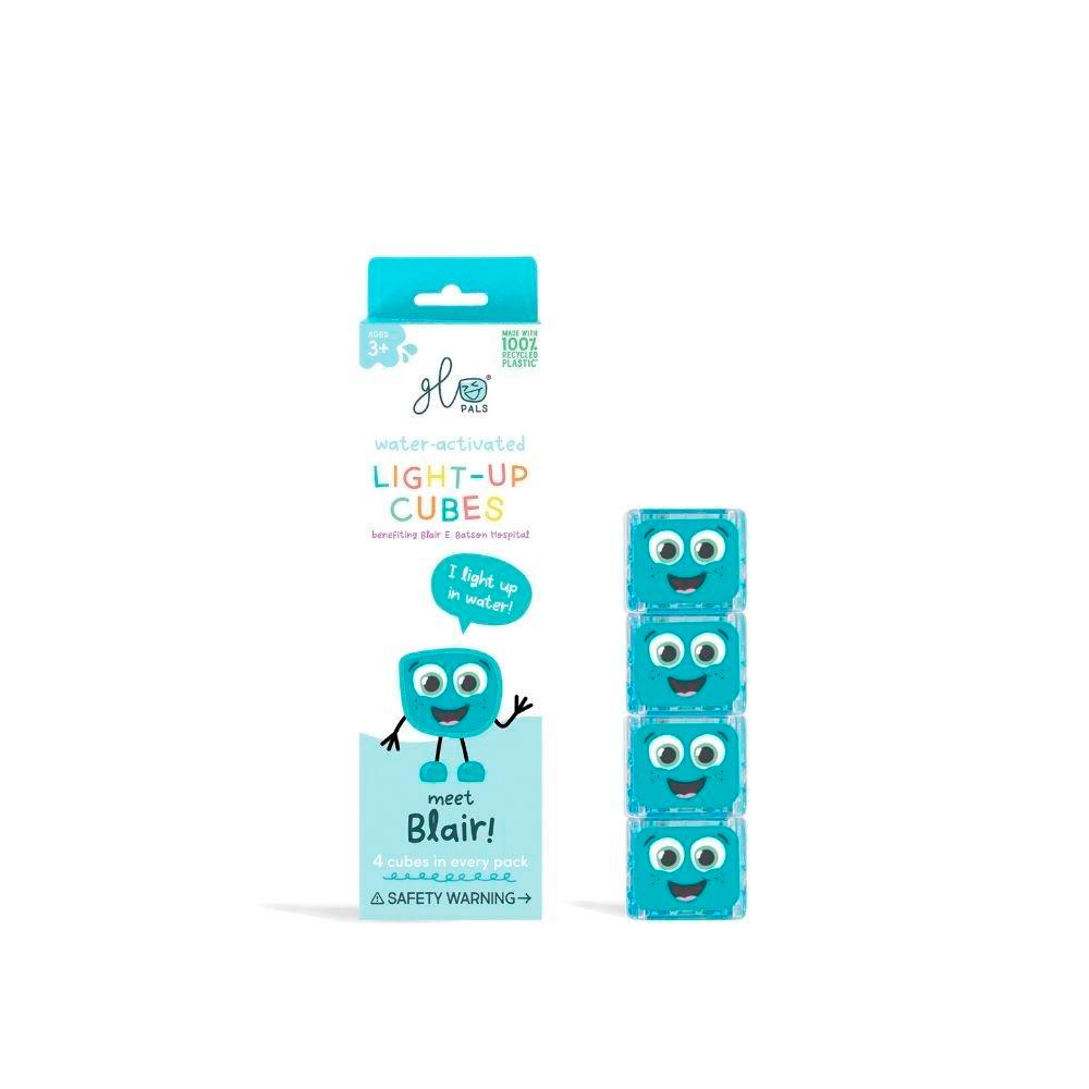 Set cubos azules con luz 4 unidades Glo Pals