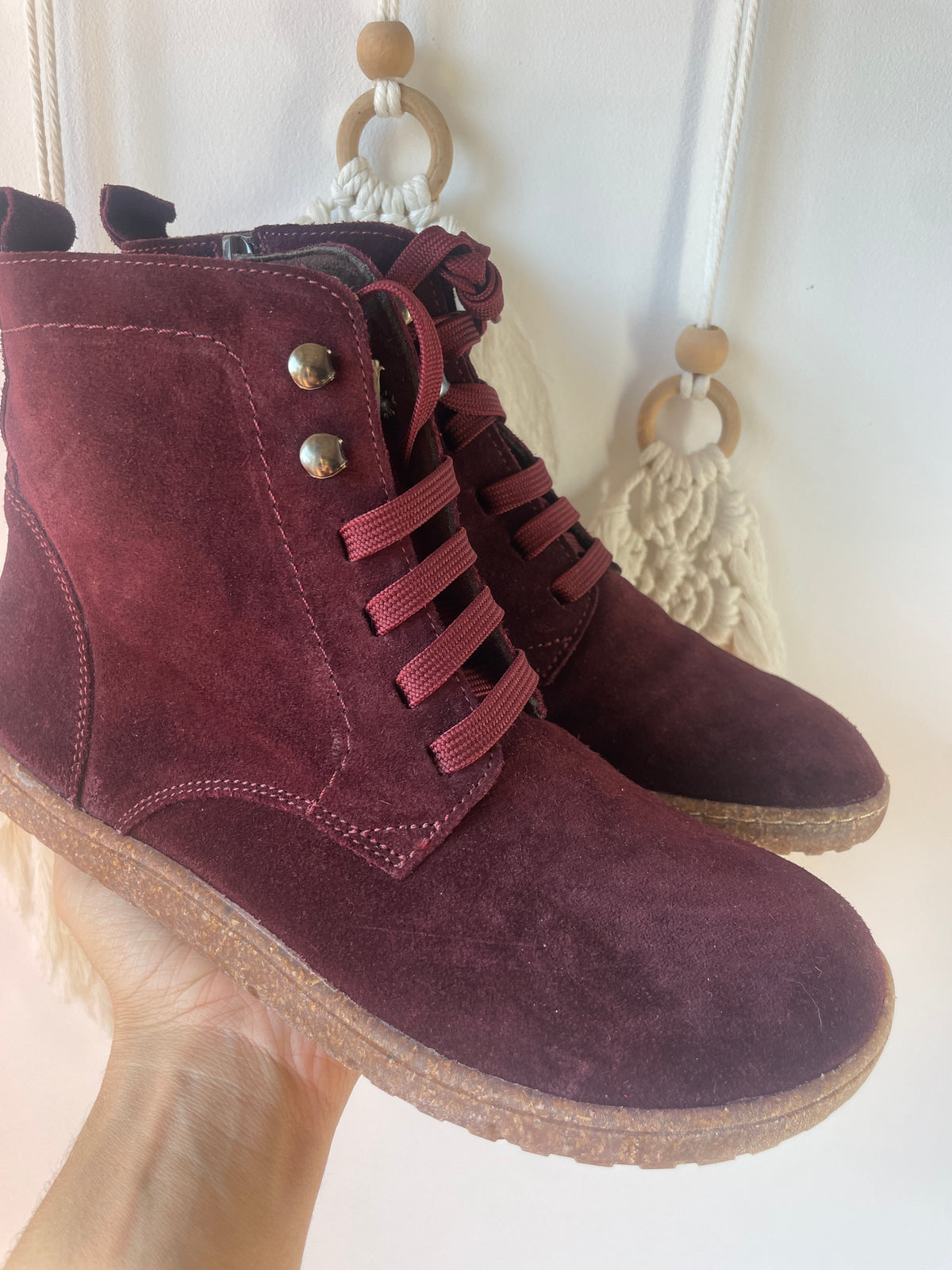 Vivant - Bota barefoot serraje burdeos