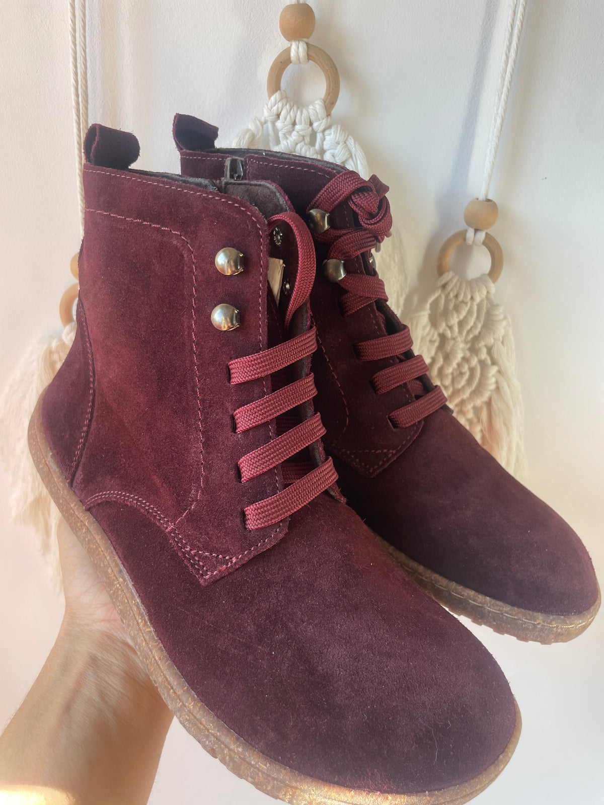 Vivant - Bota barefoot serraje burdeos
