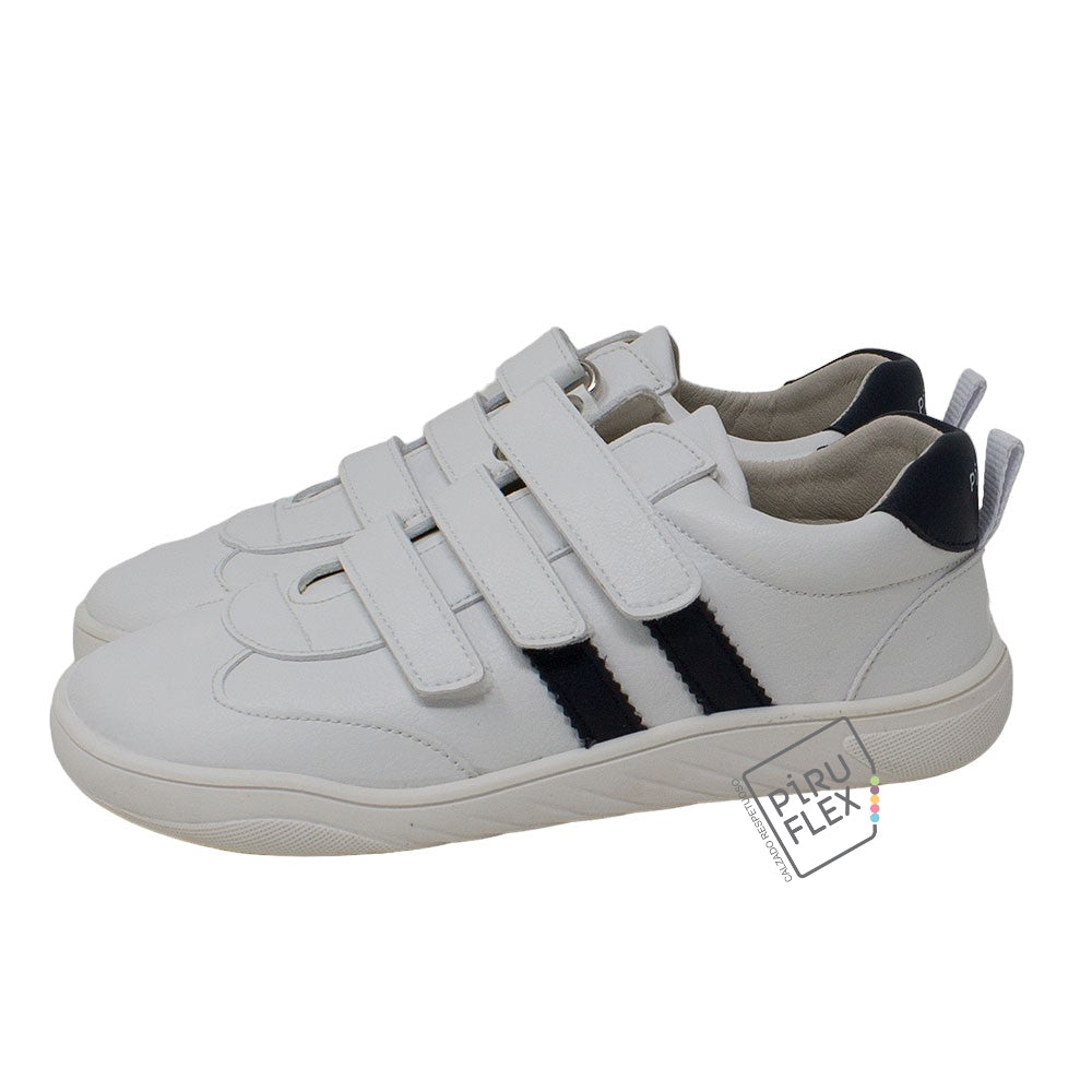 Deportivo barefoot blanco/marino vegano