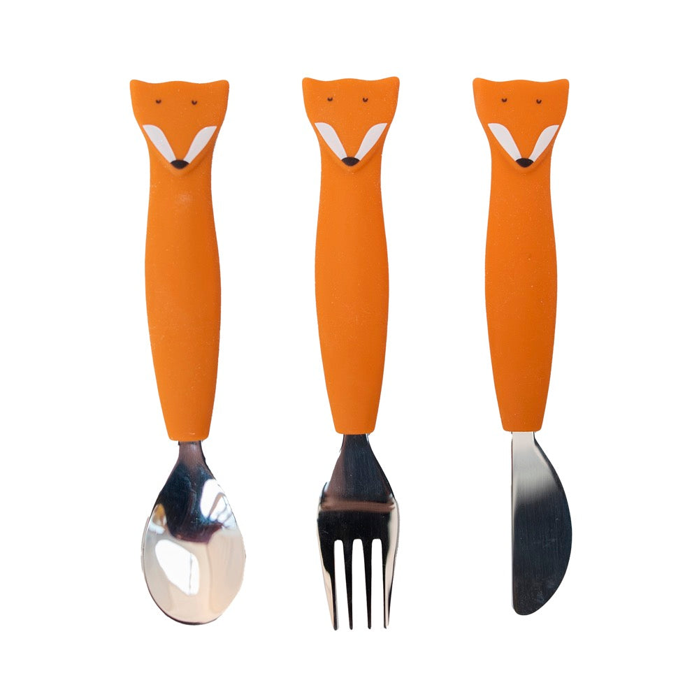 Set 3 Cubiertos Silicona Mr. Fox