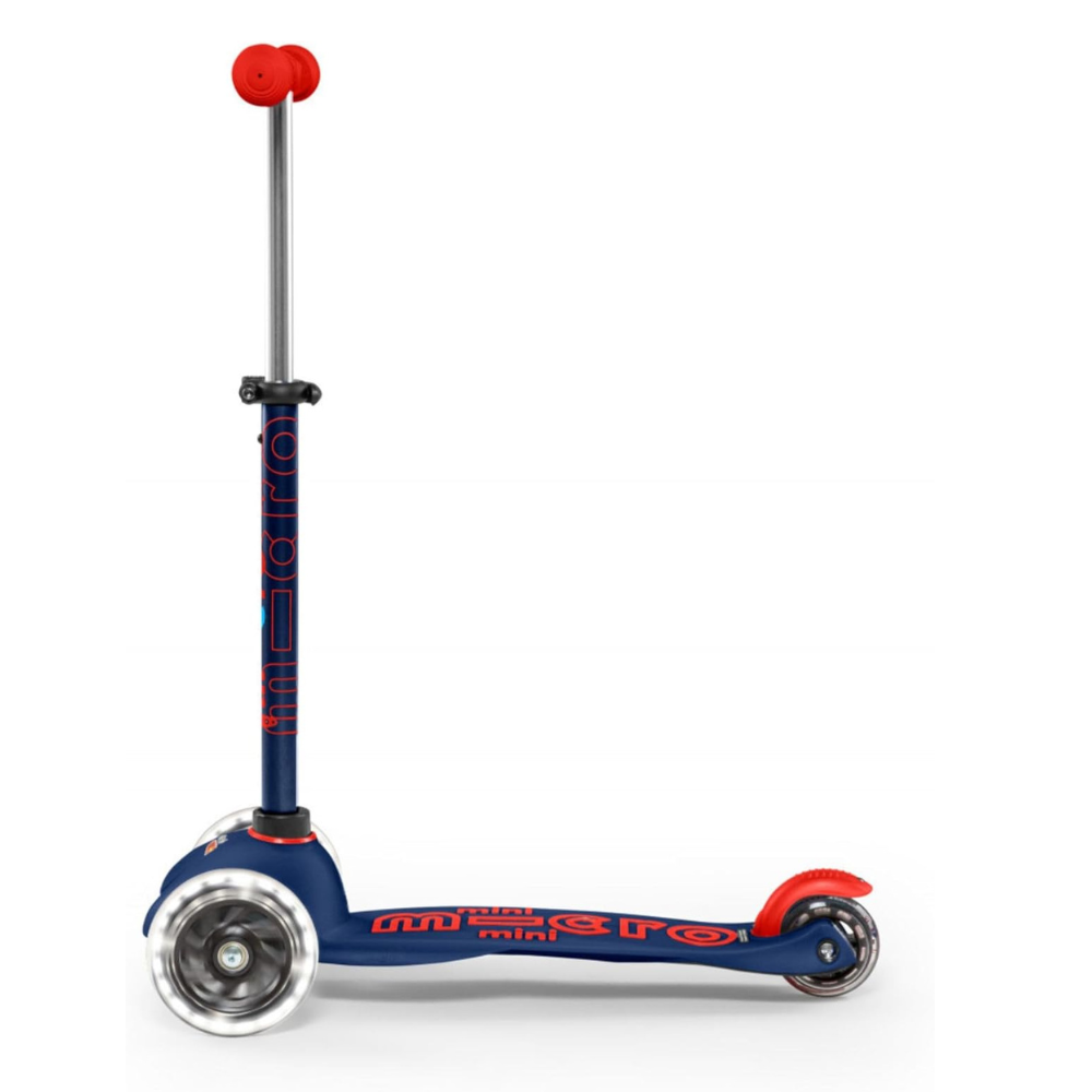 Patinete Mini Micro Deluxe Azul/Rojo Luces LED