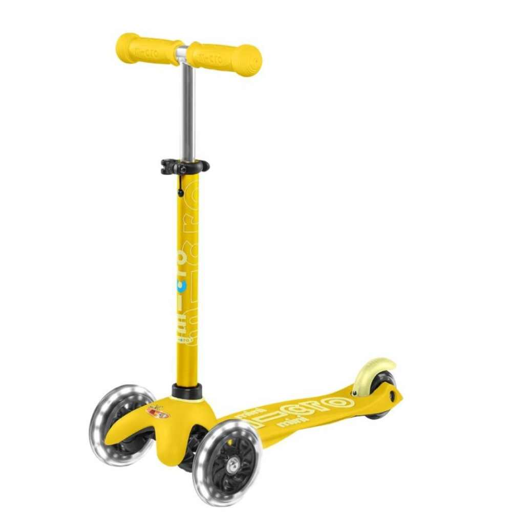 Patinete Mini Micro Deluxe Amarillo Luces LED