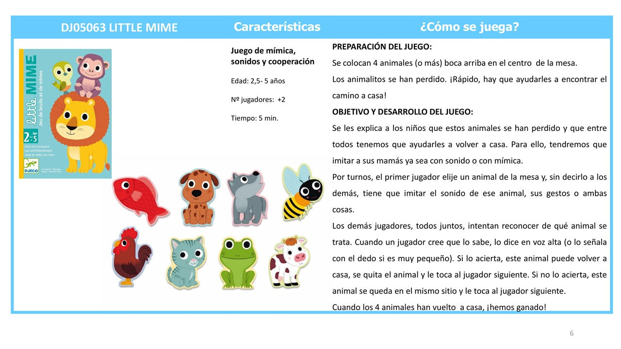 Juego de cartas Little Mime- Djeco