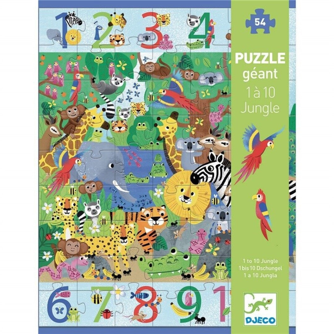 Puzzle Gigante 1 a 10 Jungla 54 pzs - Djeco