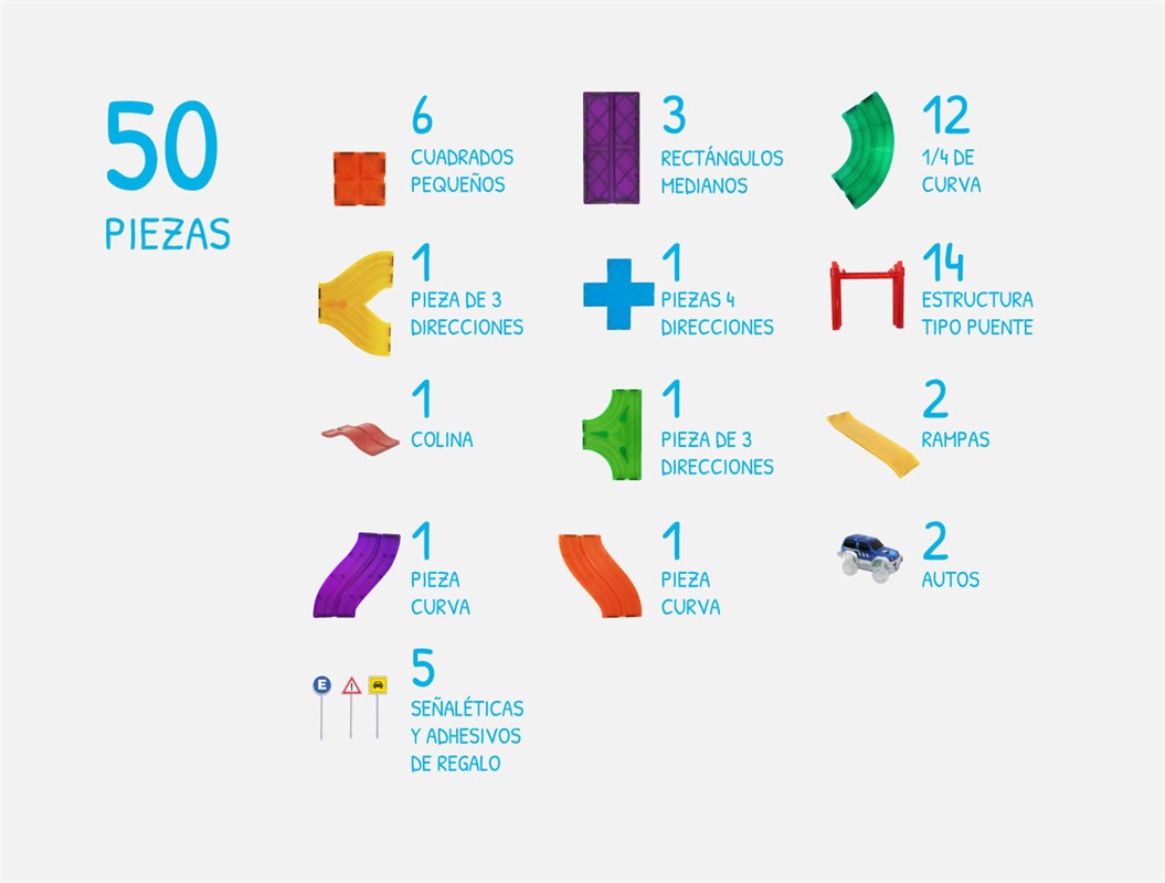 Imanix pista de carreras 50 piezas