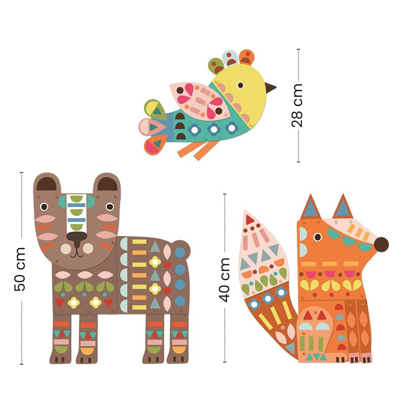 Crear con papel: 3 animales gigantes - Djeco