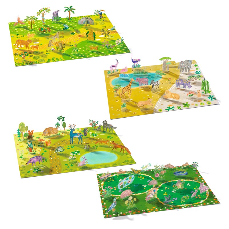 Pegatinas reposicionables animales - Djeco