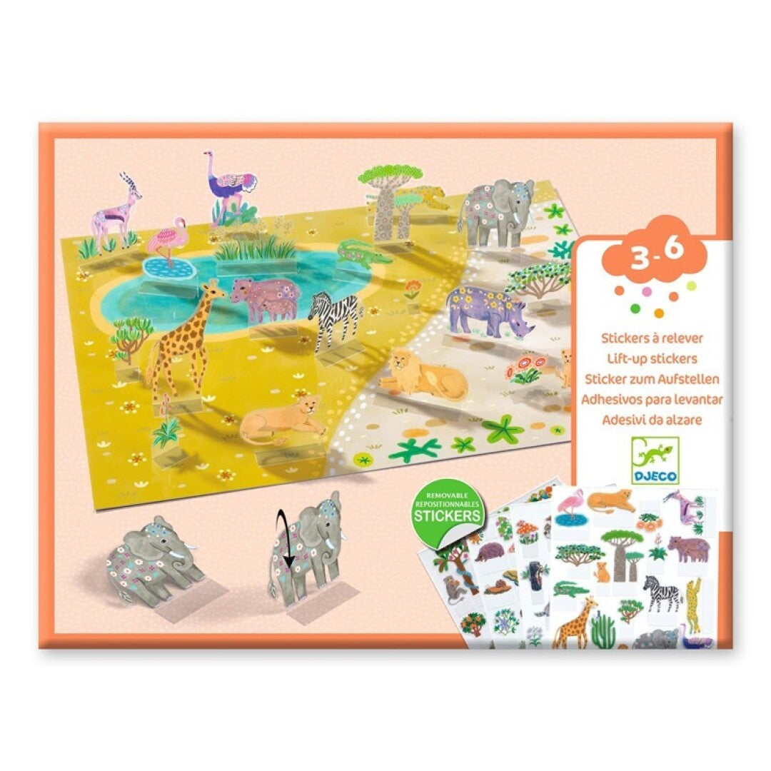 Pegatinas reposicionables animales - Djeco