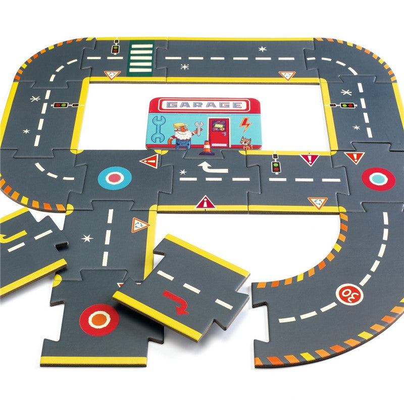 Crazy Motors Circuito de la ciudad - rompecabezas gigante 26 pcs