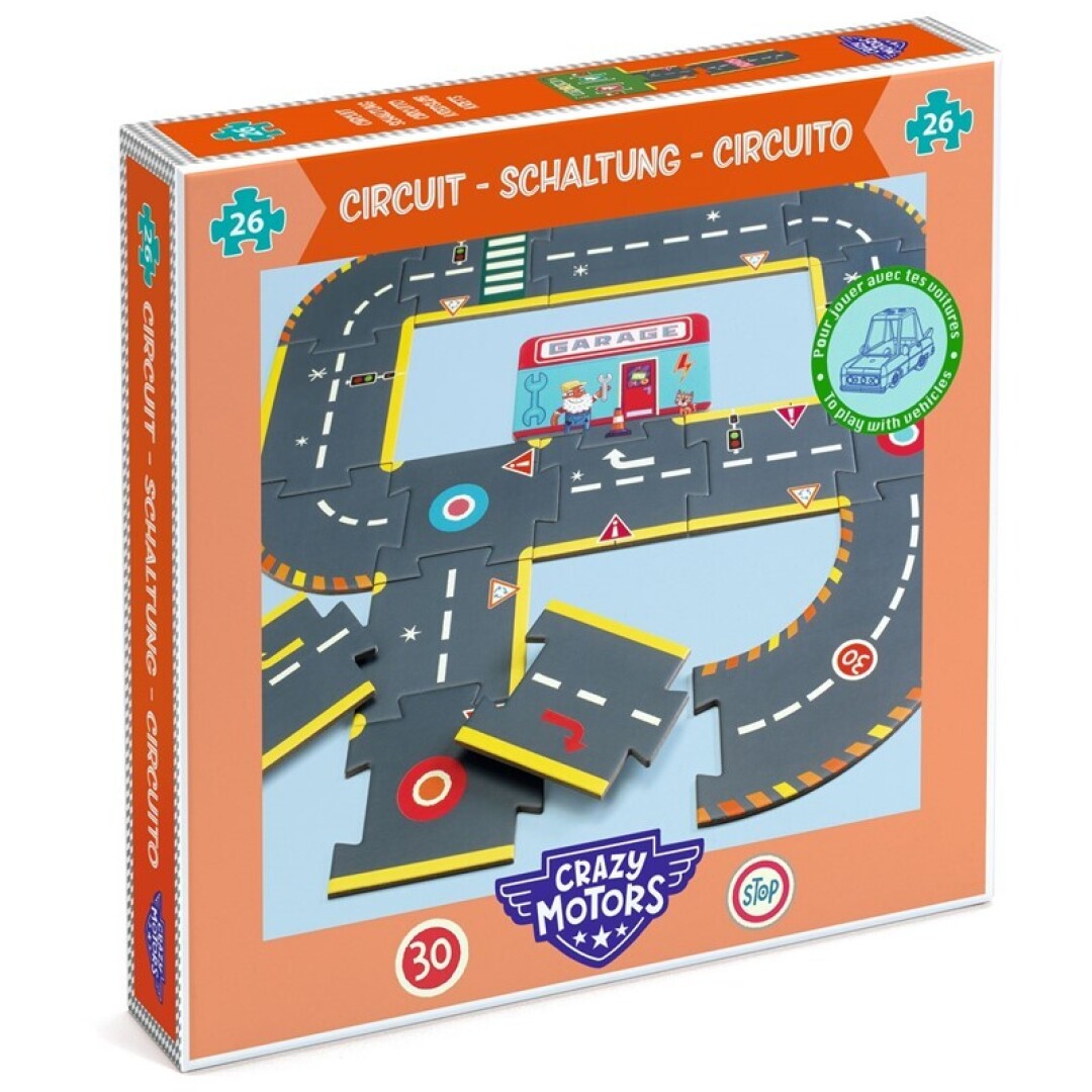 Crazy Motors Circuito de la ciudad - rompecabezas gigante 26 pcs