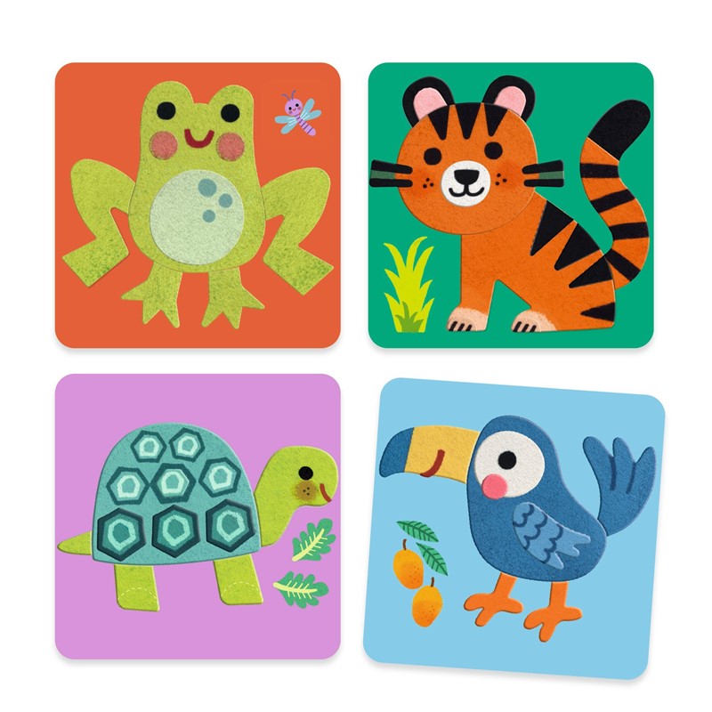 Collage Tableros fieltro Animales suaves - Djeco
