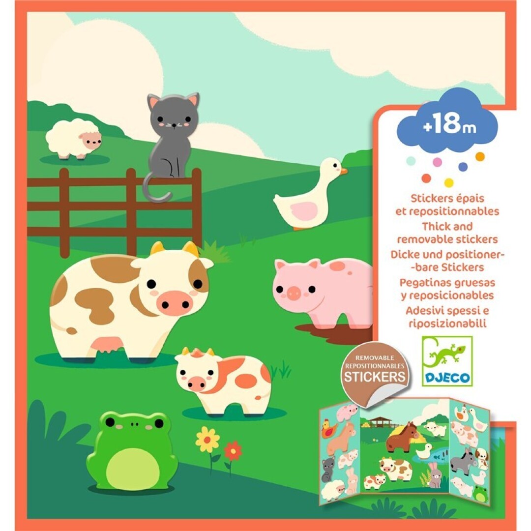Pegatinas reposicionables Los animales de la granja - Djeco