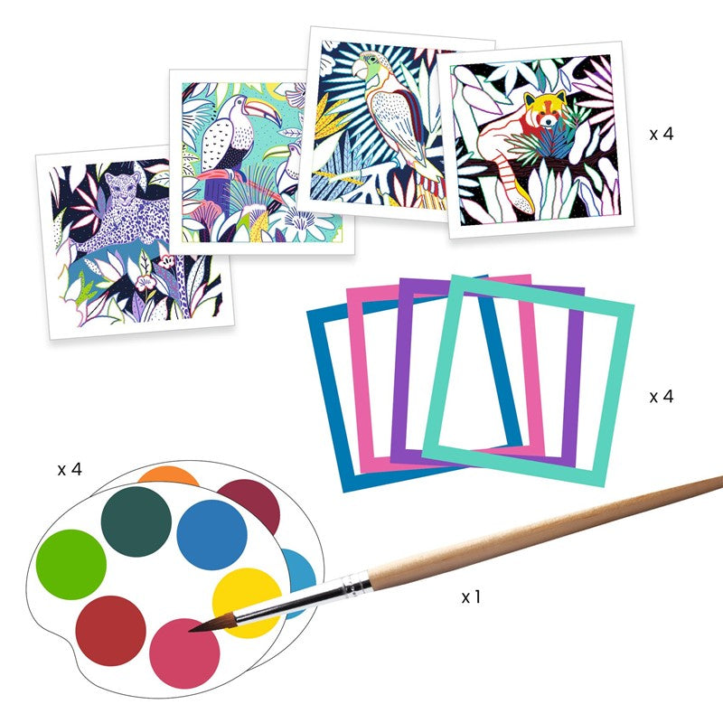 Tarjetas para pintar la selva- Djeco