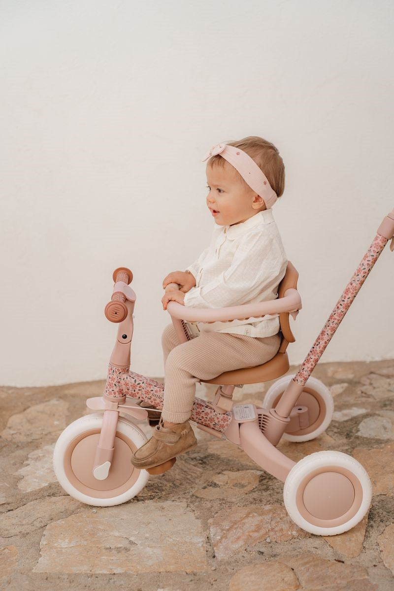 Triciclo con Barra 4 en 1 Flores Little Dutch