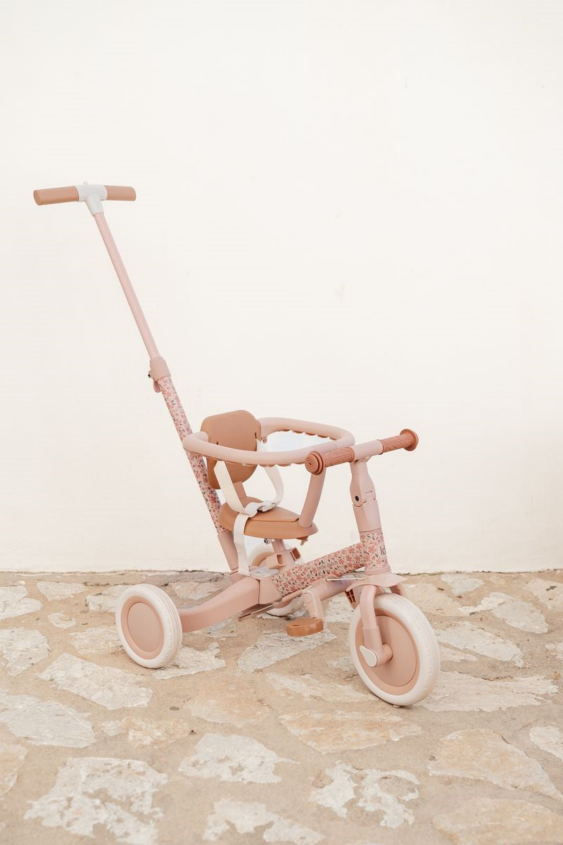 Triciclo con Barra 4 en 1 Flores Little Dutch
