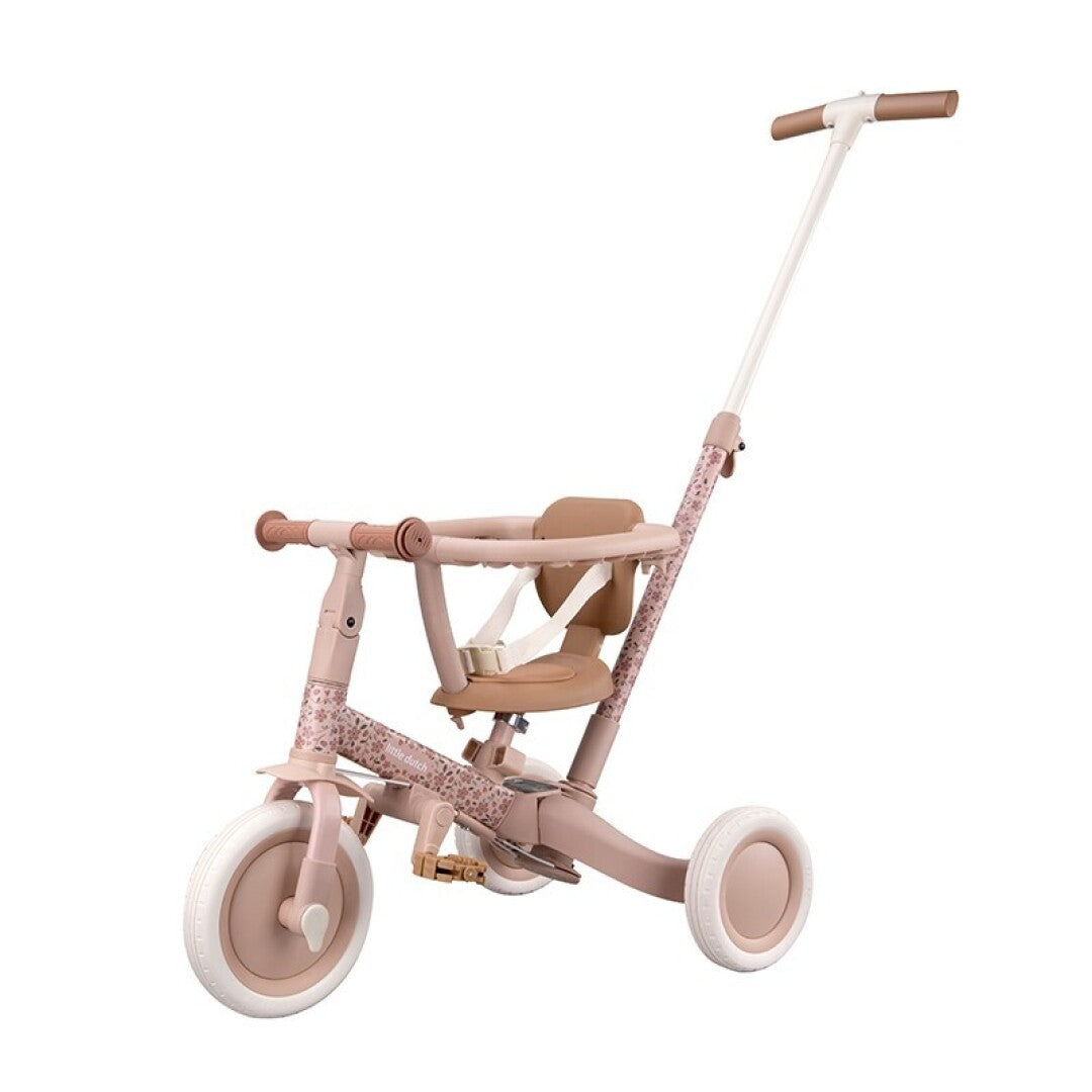 Triciclo con Barra 4 en 1 Flores Little Dutch