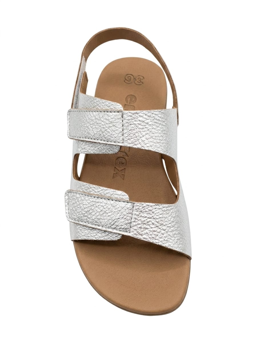Sandalias Barefoot Respetuosas Coqueflex Vaqueta Plata